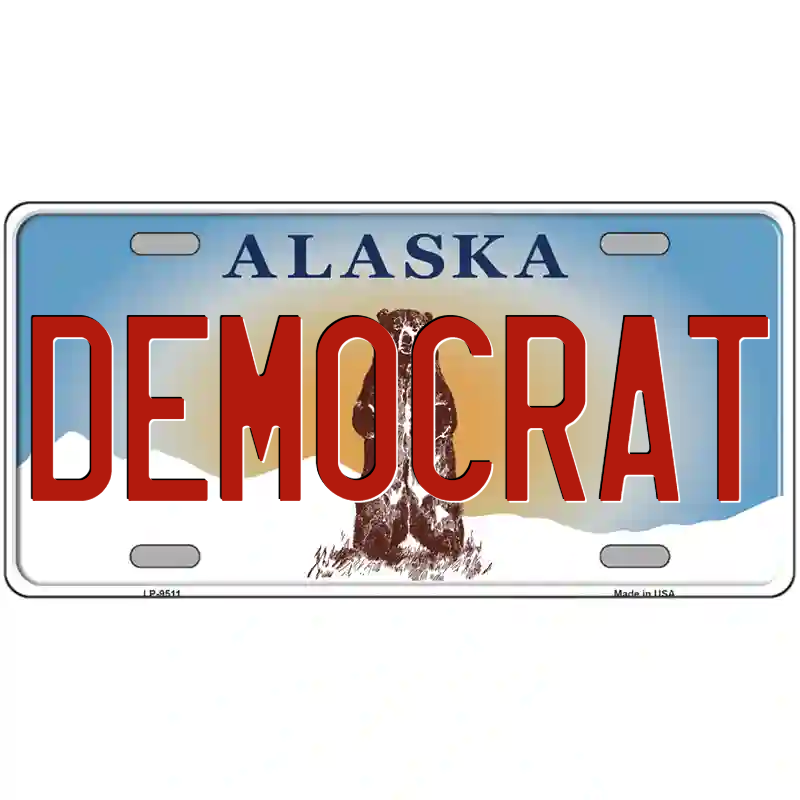 Democrat Alaska Metal Sign