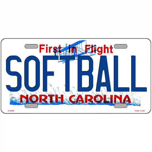 Softball North Carolina Metal Sign