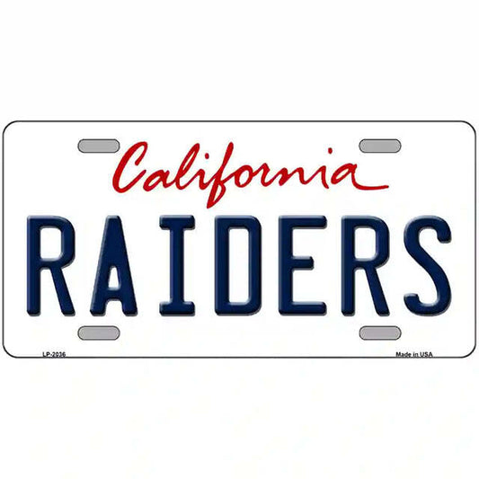 Raiders California Metal Sign