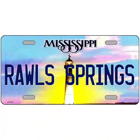 Rawls Springs Mississippi Metal Sign