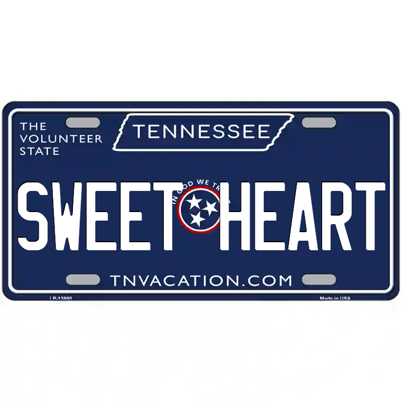 Sweet Heart Tennessee Blue Metal Sign