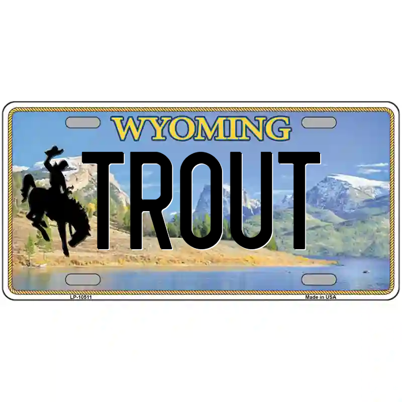 Trout Wyoming Metal Sign