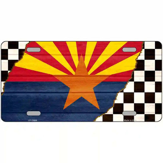 Arizona Racing Flag Metal Sign