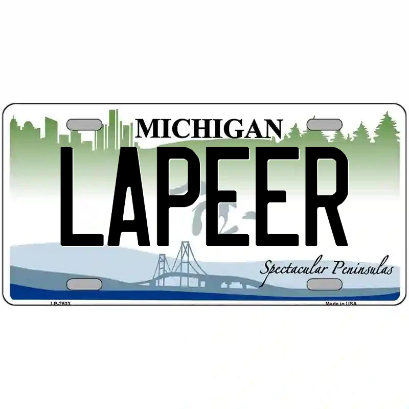 Lapeer Michigan Metal Sign