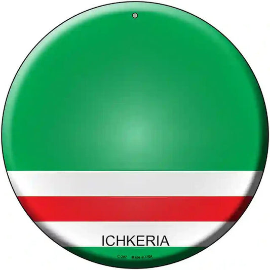 Ichkeria Flag 12" Circle Metal Sign