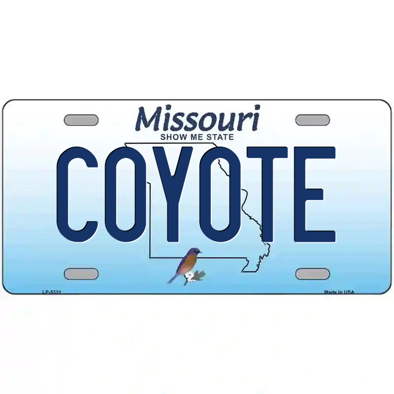 Coyote Missouri Metal Sign