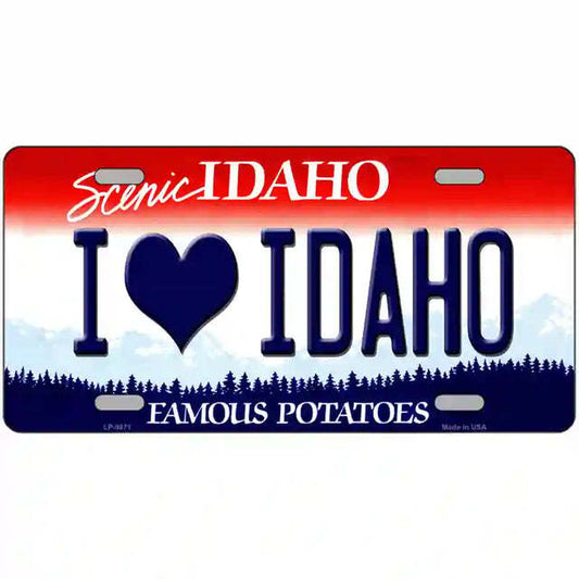 I Love Idaho Idaho Metal Sign