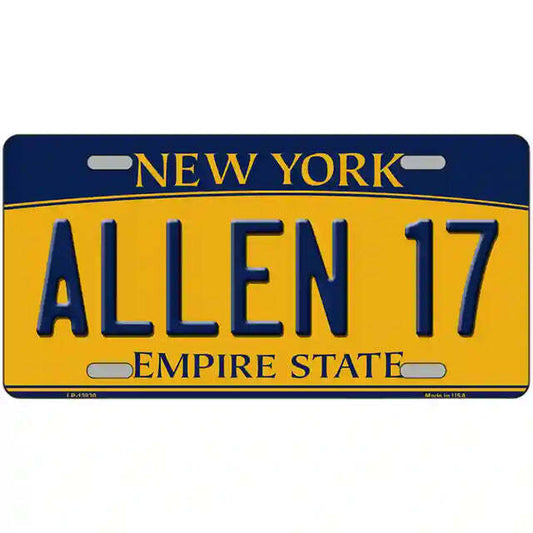 Allen 17 New York Yellow Metal Sign