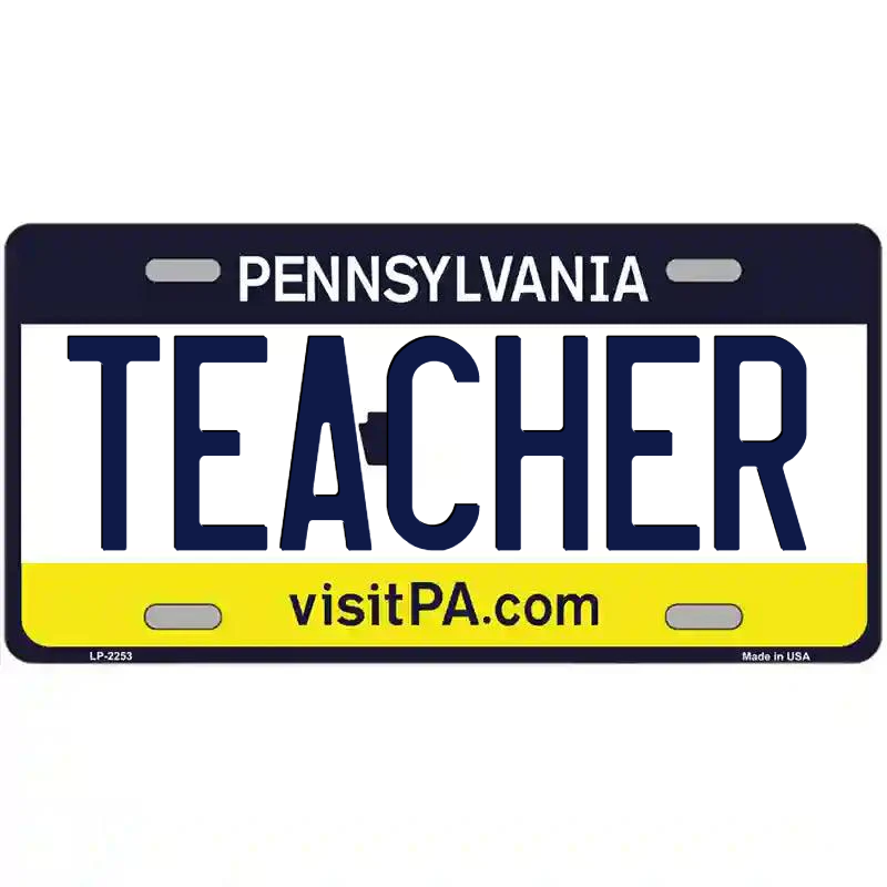 Teacher Pennsylvania Metal Sign