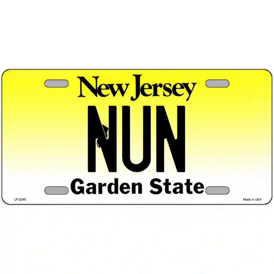 Nun New Jersey Metal Sign