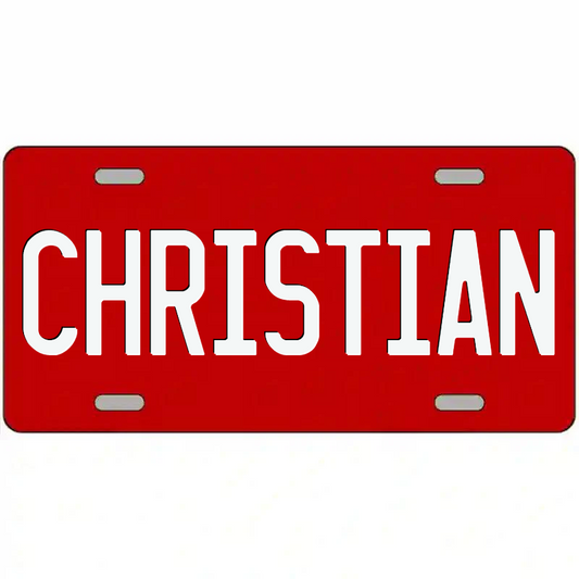 Christian White on Red Metal Sign