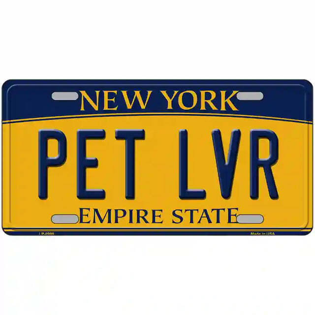 Pet Lover New York Yellow Metal Sign