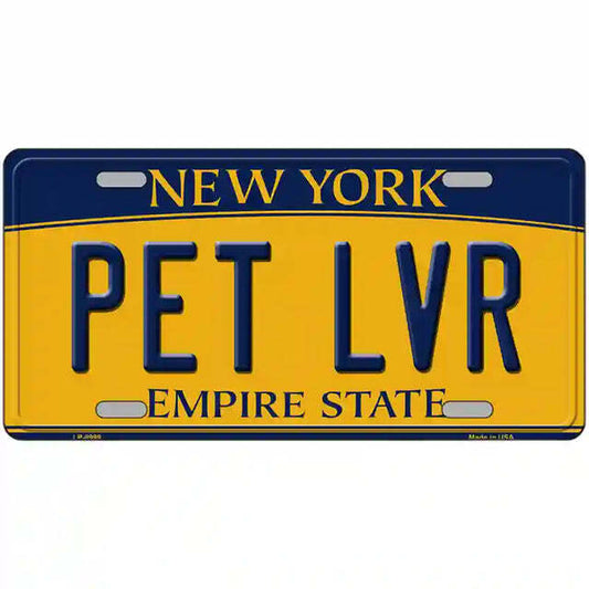 Pet Lover New York Yellow Metal Sign