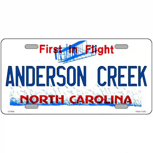 Anderson Creek North Carolina Metal Sign