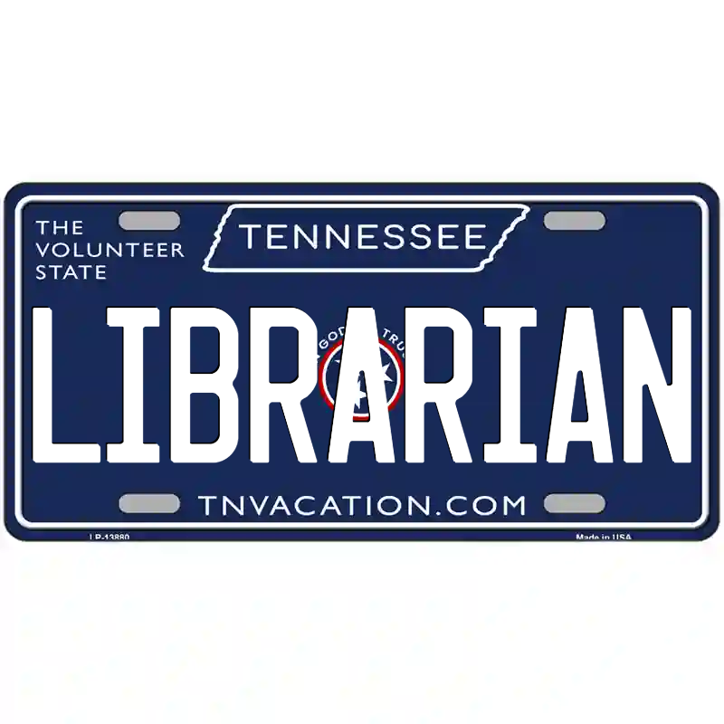 Librarian Tennessee Blue Metal Sign