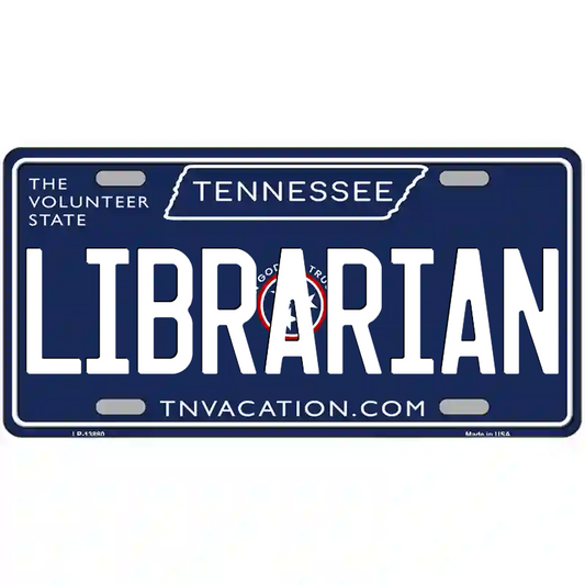 Librarian Tennessee Blue Metal Sign