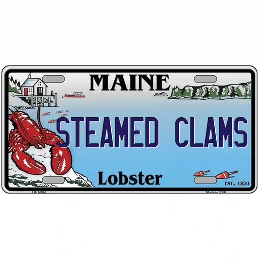 Steamed Clams Maine Lobster Metal Sign