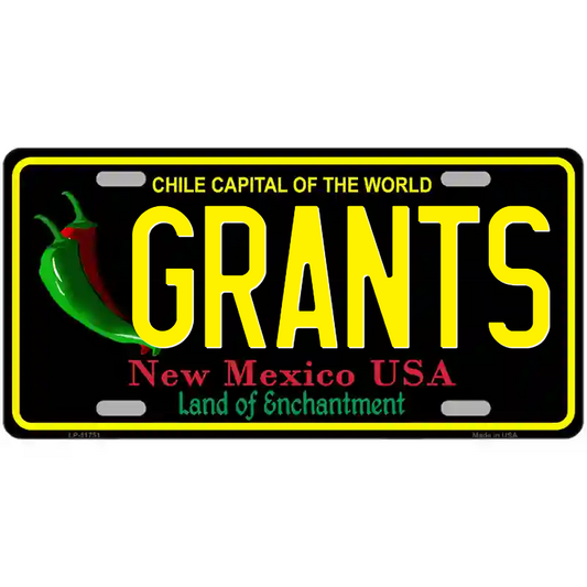 Grants New Mexico Black Metal Sign