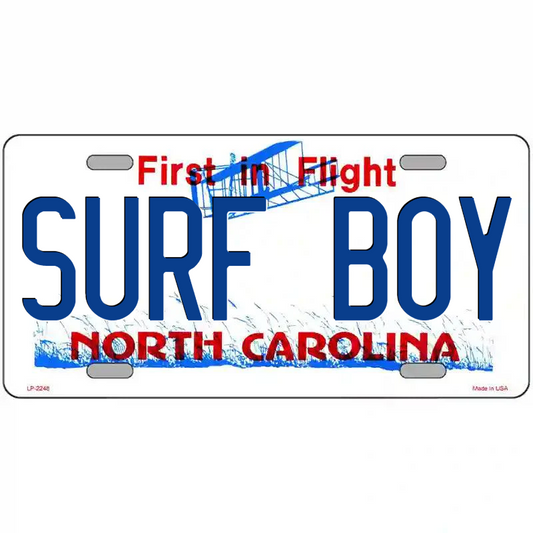 Surf Boy North Carolina Metal Sign