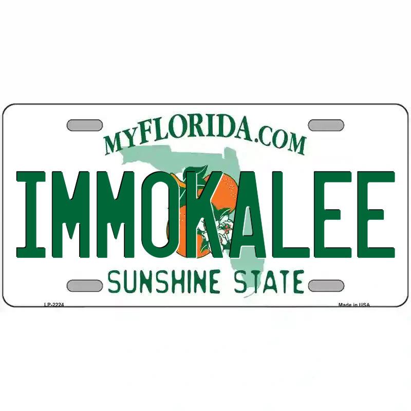 Immokalee Florida Metal Sign
