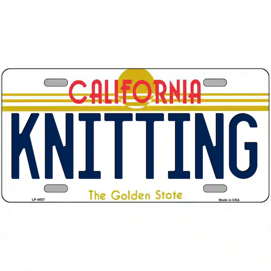 Knitting California Metal Sign