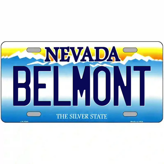 Belmont Nevada Metal Sign