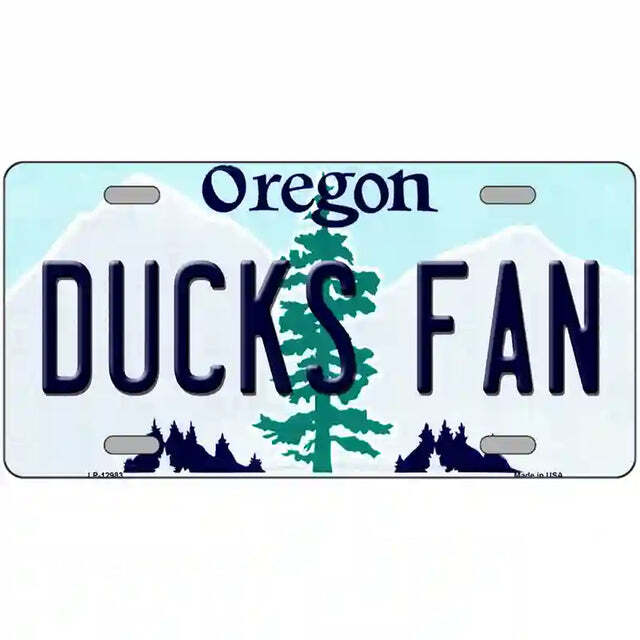 Ducks Fan Oregon Metal Sign