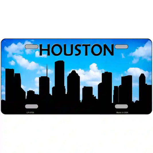 Houston Texas Silhouette Metal Sign