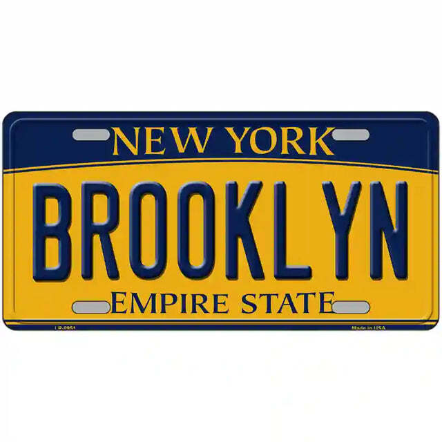 Brooklyn New York Yellow Metal Sign