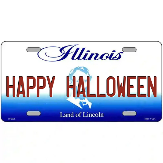 Happy Halloween Illinois Metal Sign