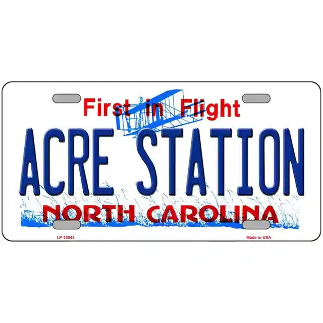Acre Station North Carolina Metal Sign