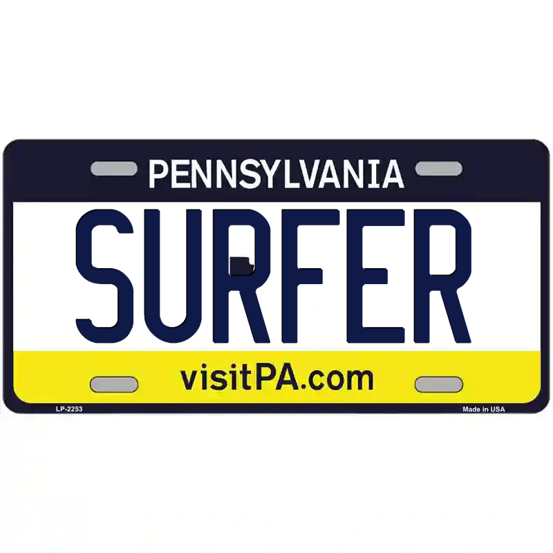 Surfer Pennsylvania Metal Sign