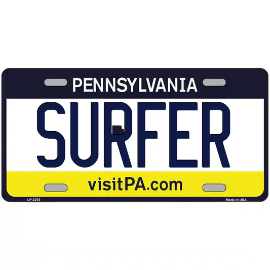 Surfer Pennsylvania Metal Sign