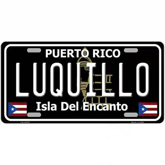 Luquillo Puerto Rico Black Metal Sign