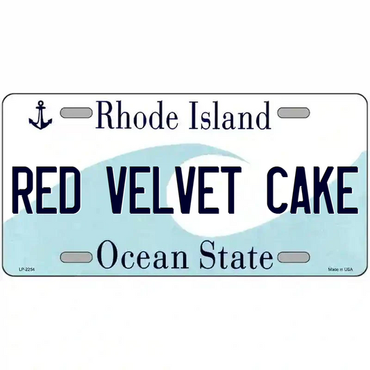 Red Velvet Cake Rhode Island Metal Sign