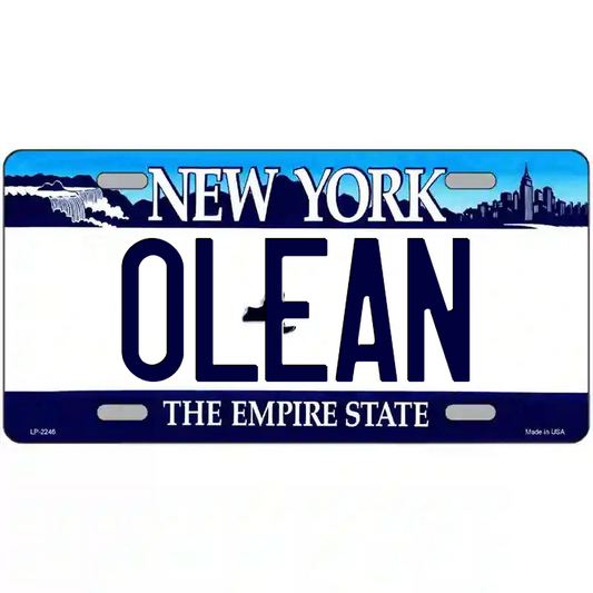 Olean New York Blue Metal Sign