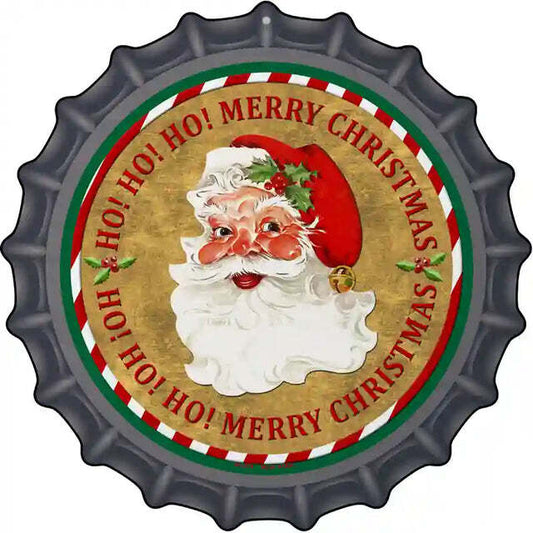 Ho HO HO Merry Christmas Bottle Cap Metal Sign