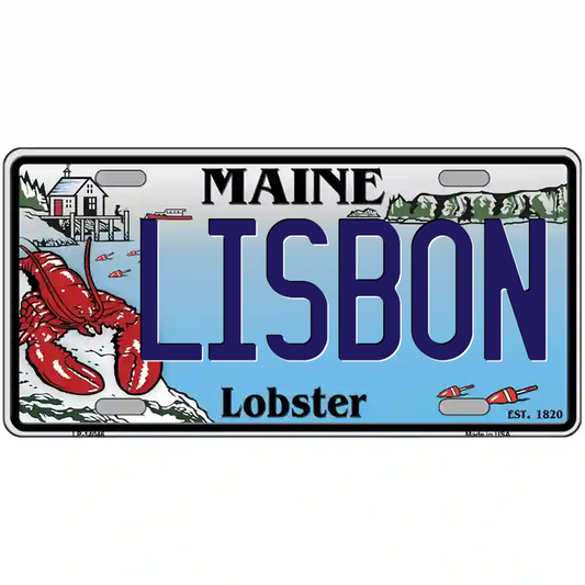 Lisbon Maine Lobster Metal Sign