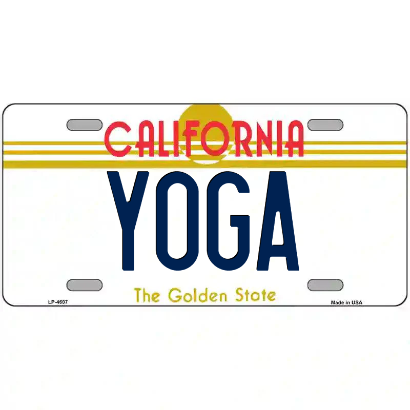 Yoga California Metal Sign
