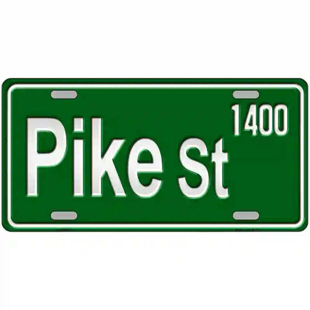 Pike St 1400 Washington Green Metal Sign