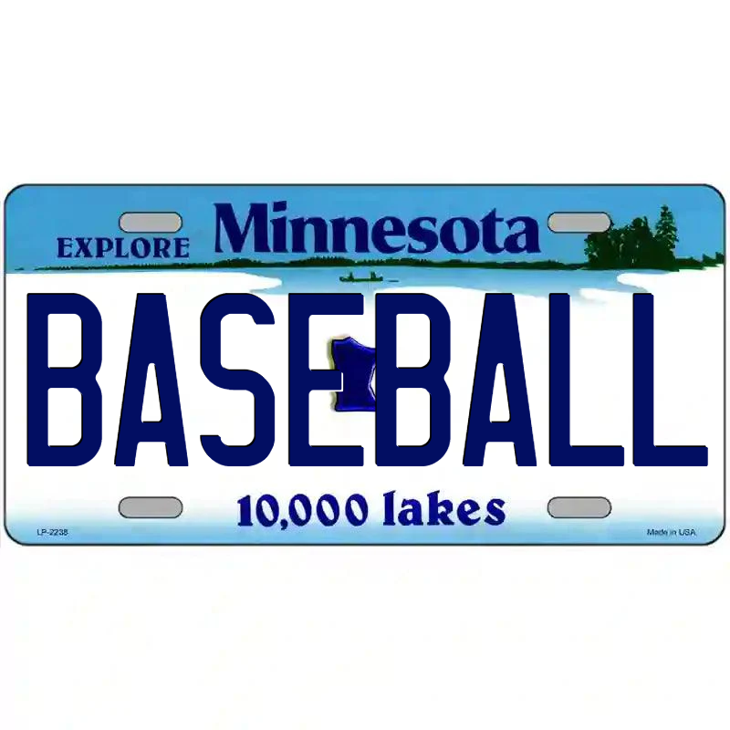 Baseball Minnesota Metal Sign