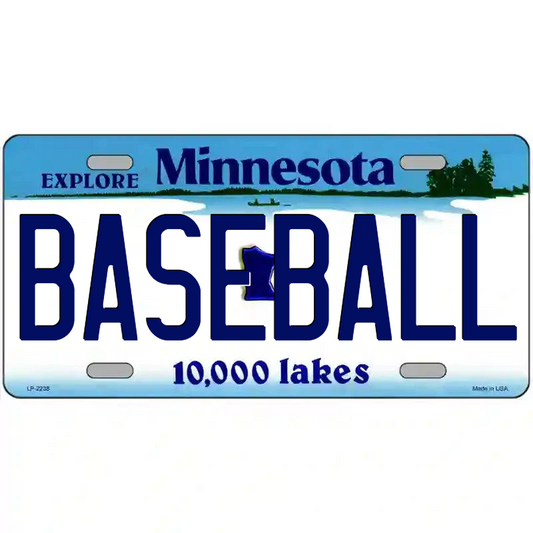 Baseball Minnesota Metal Sign