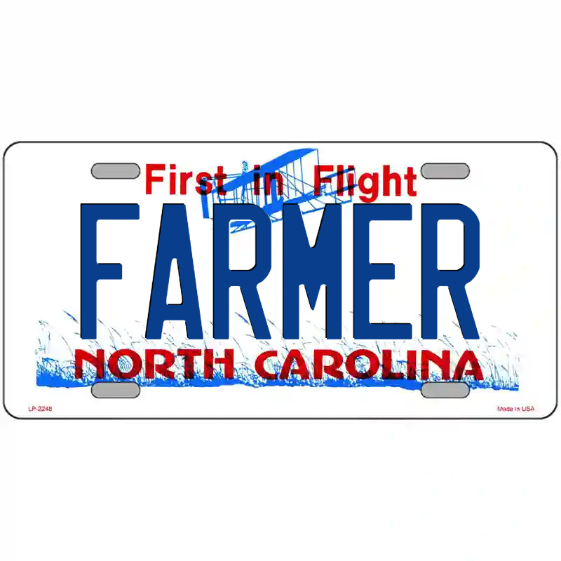 Farmer North Carolina Metal Sign