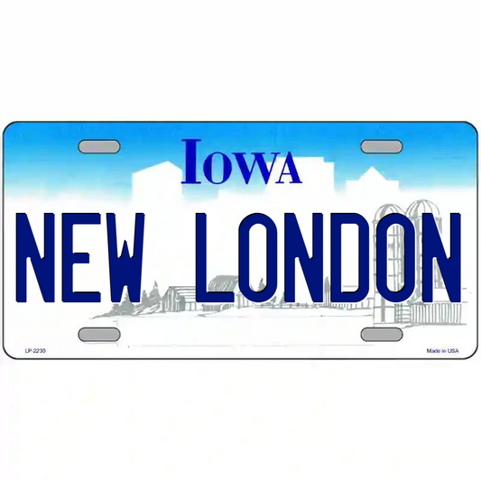 New London Iowa Metal Sign