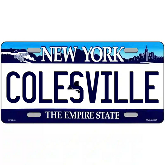 Colesville New York Blue Metal Sign