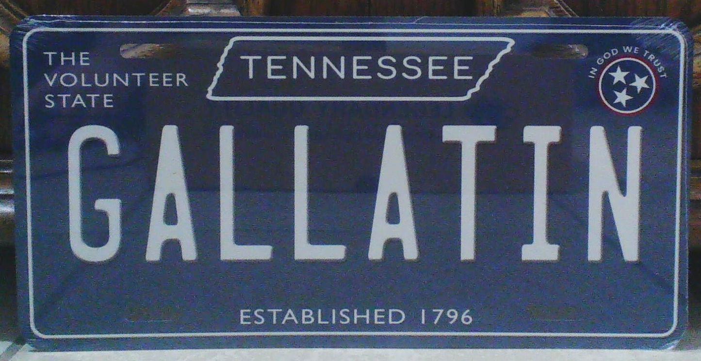 Gallatin Tennessee Blue Metal Sign