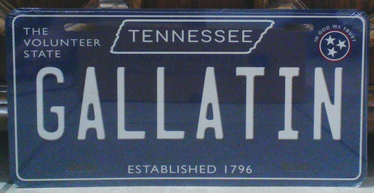 Gallatin Tennessee Blue Metal Sign