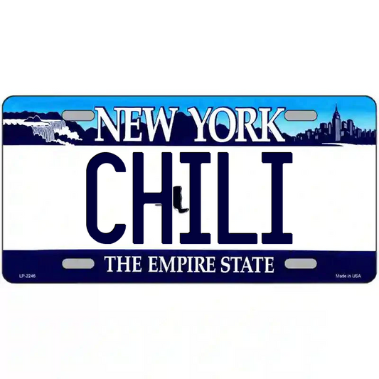 Chili New York Blue Metal Sign