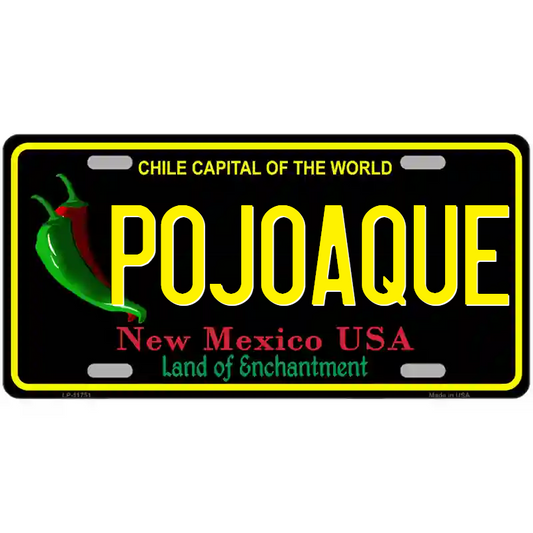Pojoaque New Mexico Black Metal Sign