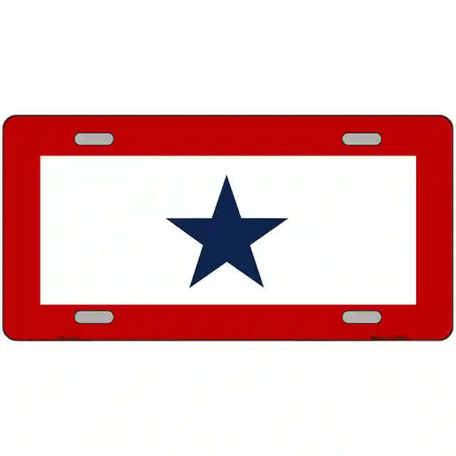Blue One Star Flag Metal Sign